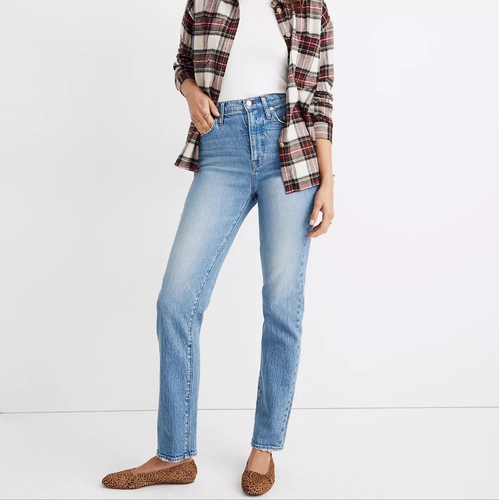 Madewell Full Length Classic Straight women's size 30 blue light wash